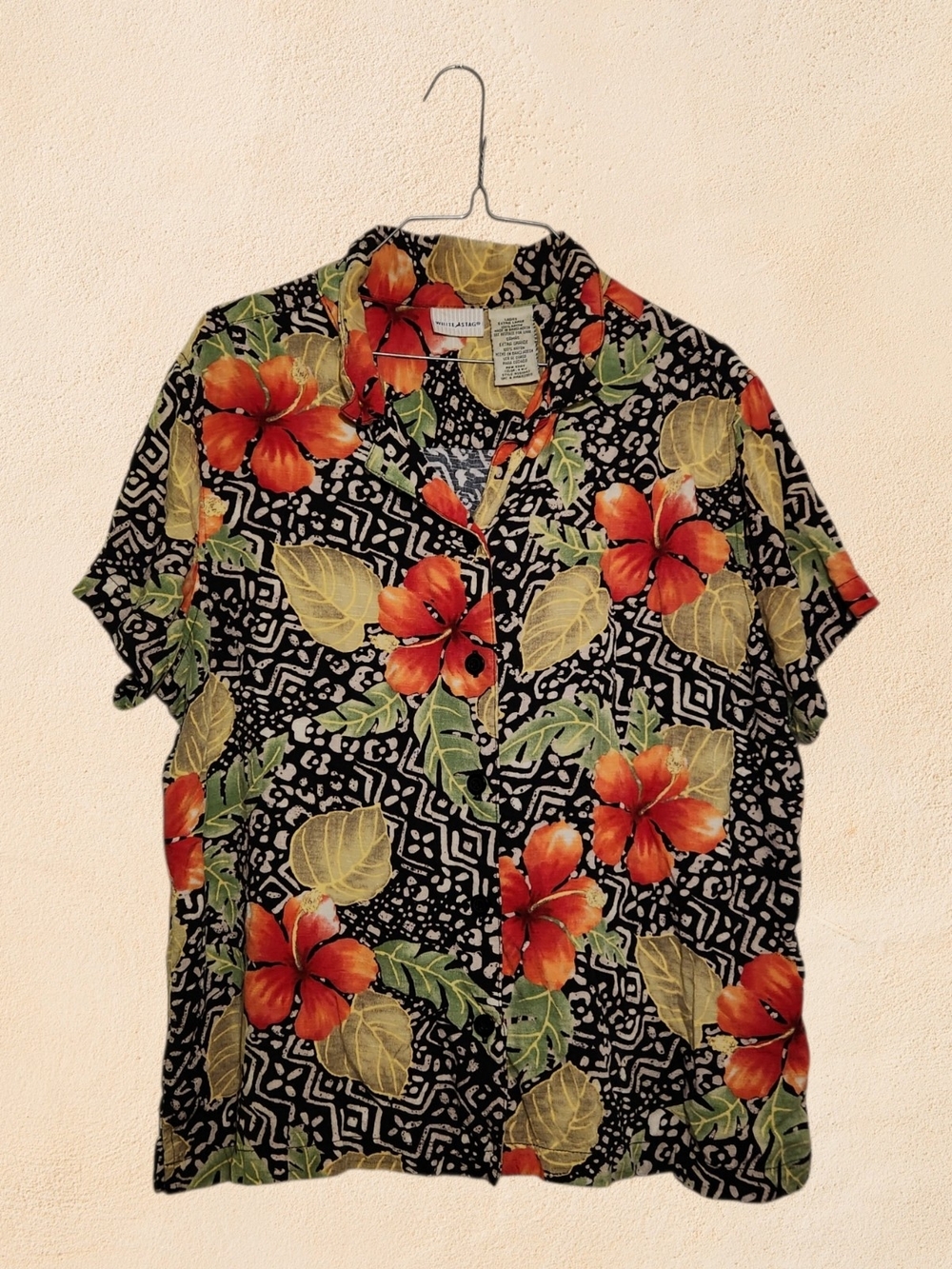 White Stag Tropical Floral Button-Up Shirt Size XL